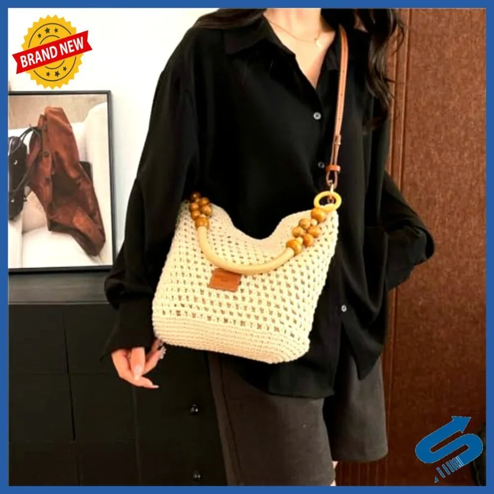 Straw Beach Bag Boho Hobo Shoulder Tote Crossbody Purse Travel Summer
